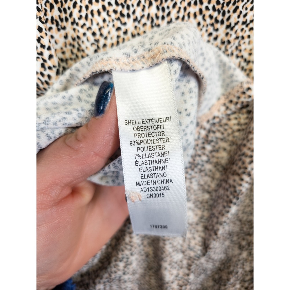 Adrianna Papell Blouse Womens 2X Beige Leopard Boho Coastal Chic Resort Plus Mod - Picture 7 of 14